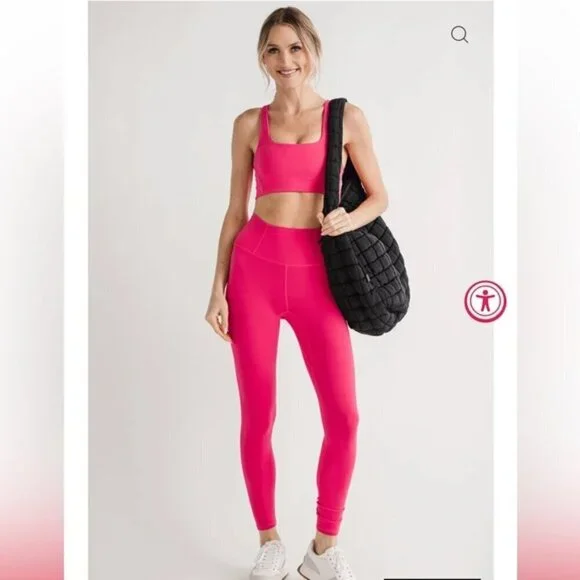 NWT Free People Movement Never Better Hot Pink Leggings - Picture 1 of 8
